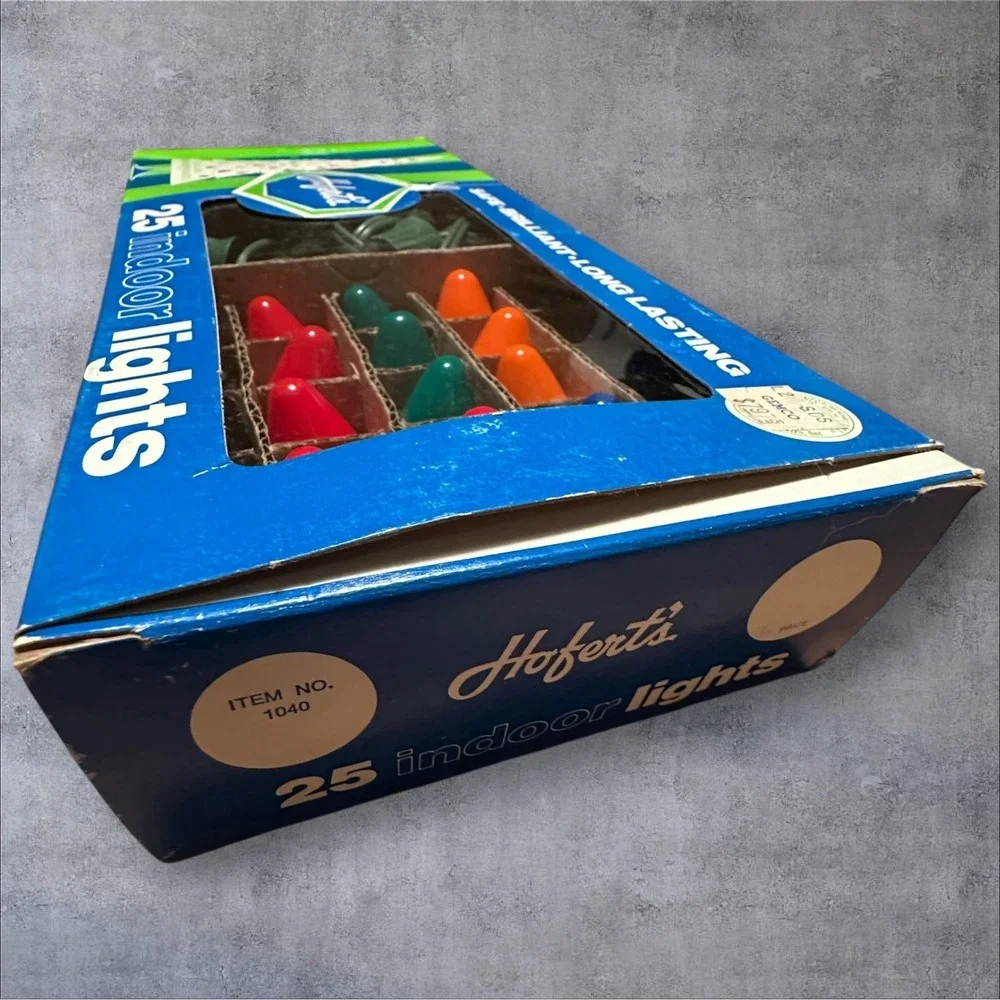 Vintage Hofert's Multi Color Indoor Christmas 25 Light‎ Set C7. 1/2 - NIP